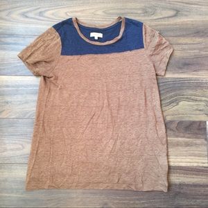 ❤️madewell navy and brown short seeve t shirt sz S